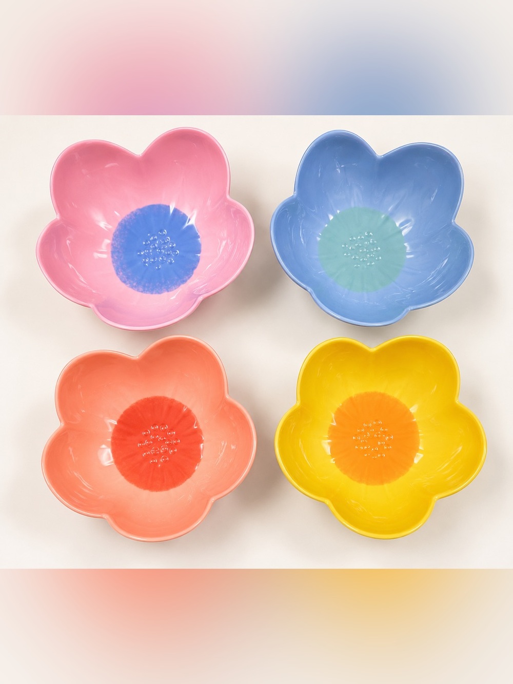 2020 Target Spritz Flower Bowls Set of 4 Colorful Spring NEW